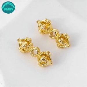 14K Vergoldete Messing Vajra Forcal Perlen,Mantra Perlen,Buddha Perlen,Armband Perle,Halskette Perlen,Gold Vajra Perlen
