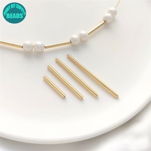 2mm 14k Gold Plated Brass Tube Beads,Gold Plated Tube Beads,Straight Tube Beads,Metal Tube Beads