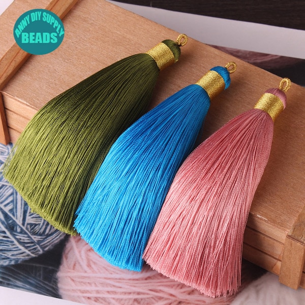 Borla de seda grossa rayon: 12 cm, material para artesanato feito à mão