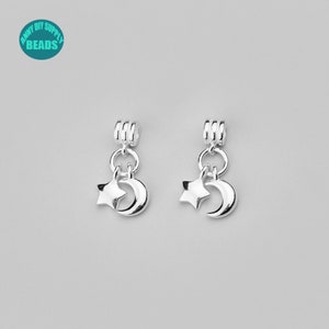 S925 sterlingzilveren maansterbedels,zilveren maanbedel,kleine zilveren bedel,armbandbedel