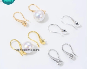 14K Gold Plated Brass Earring Hooks:French Spoon Earring Support