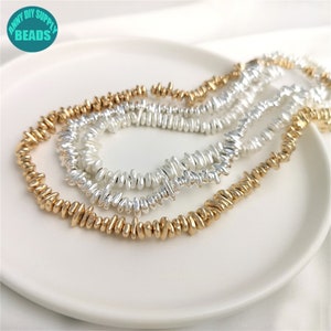 Gold Plated Hematite Nugget Beads,Free Form Beads,Chip Beads,Silver Chip Beads,Jewelry Making Supply,Full Strand