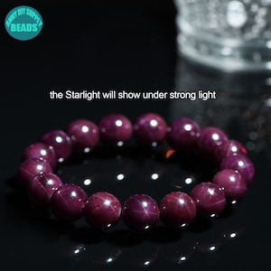 Genuine Natural Purple Starlight Garnet Beads,Garnet beads,Gemstone Bracelet,gift gor her