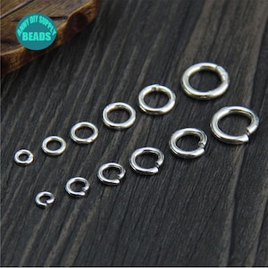 Bagues en argent sterling S925,bagues en argent,bagues fermées,bagues pour bracelet,bagues pour fabrication de bijoux