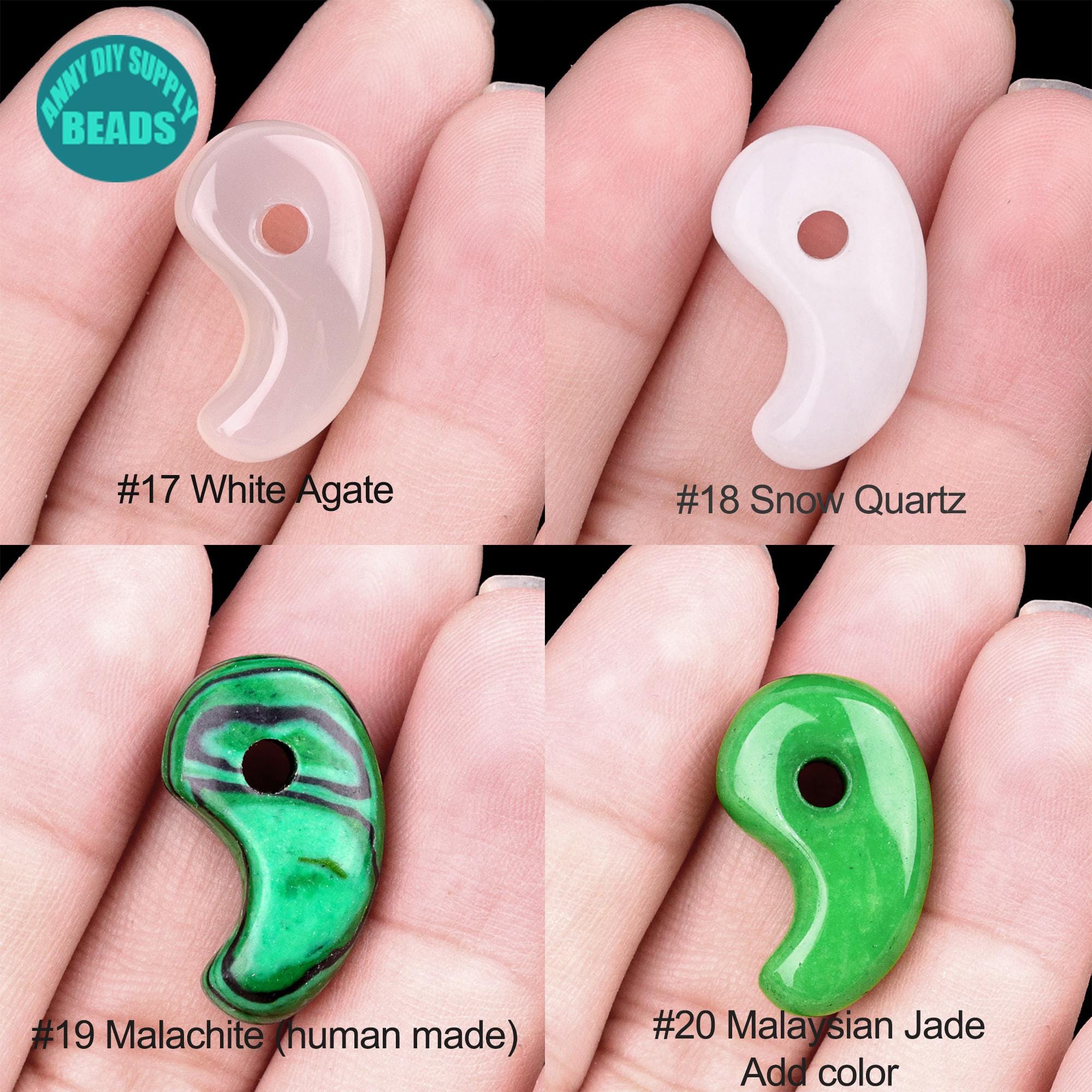 22 x 14 mm 勾玉ペンダント、コンマペンダント、宝石ネックレス