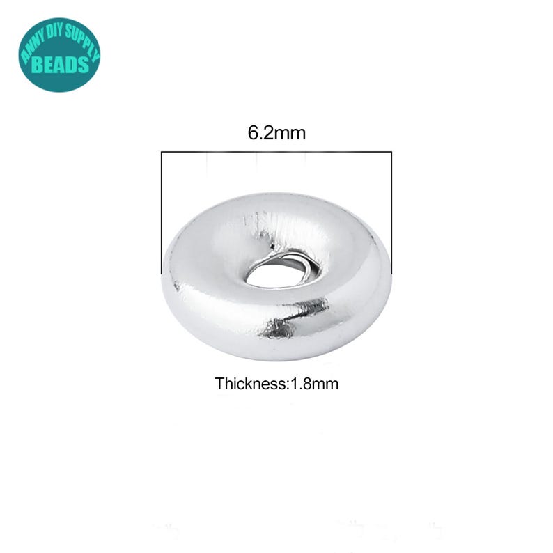 S925 Sterling Silver Spacer Beads,Bead spacer,rondelle Beads,silver spacer beads,Metal spacer beads 6.2mm