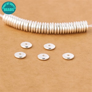 6mm S925 Sterling Silver Spacer Beads,Metal Spacer Beads,Wholesale Sterling Silver beads,Thin Spacer Beads