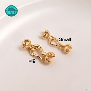 14K real gold plated Brass Cover Beads,14K gold Crimp Covers With Hook Clasp