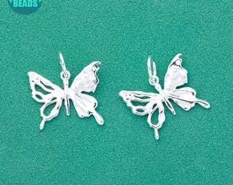 S925 Sterling Silver Butterfly Charm,Spring Charm,Necklace Charm,Butterfly Jewelry Charms,Silver Butterfly,Butterfly Pendant