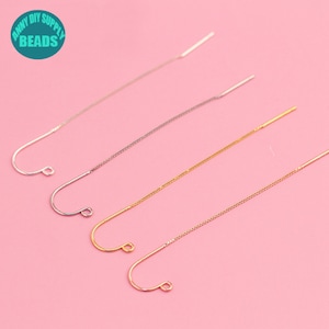 S925 Solid Sterling Silver Earring Threader Earrings Hooks,Dangle Earrings,Chain Earrings,Minimalist Earrings,Long Chain Earrings