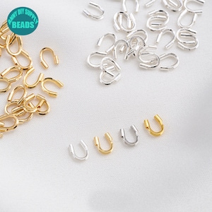 10 50pair Real Gold Plated Over Brass U Shape Bracelet Closured