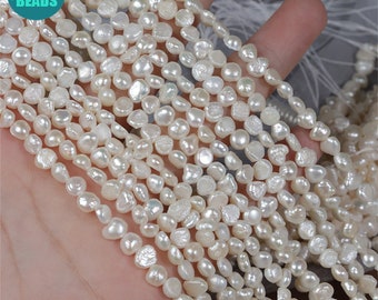 5-6mm Freshwater Pearl beads,Pearl Strand,freshwater pearl,baroque pearl,real pearl,Irregular Shape Pearls Beads,40CM
