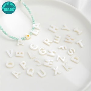 8x10mm Natural MOP Shell Carta Encanto, Colgante de letras, Colgante de letras, Letras del alfabeto, Letras de fabricación de joyas, Suministro de fabricación de joyas
