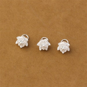 S925 Sterling Silver Lotus Flower Charms,Tiny Flower Pendant,Bracelet Charm,silver flower charm,Earring Pendant