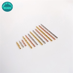 10PCS Gold plated Brass Tube beads,Diamond Cut Tube beads,Matel Tube Beads,Long Tube Beads,Gold Tube Beads