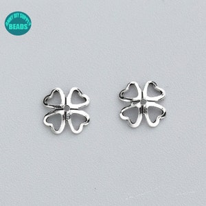 S925 Sterling Silver Clover Bead Caps - 8mm