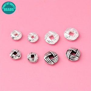 S925 Sterling Silver Rondelle beads,Bracelet Spacer Beads,S925 Sterling Silver beads,Donut Beads,Pineapple knot beads
