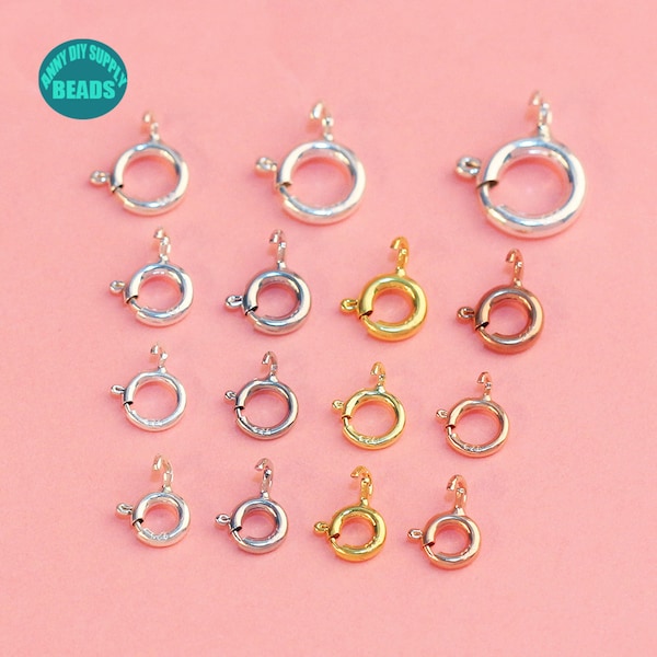 1/5/10/20PCS Solid S925 Sterling Silver clasps,Necklace Chain End Clasp,Sterling Silver Spring Clasp