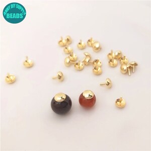 4mm 14K real gold plated peg stoppers,Bead Caps with Peg