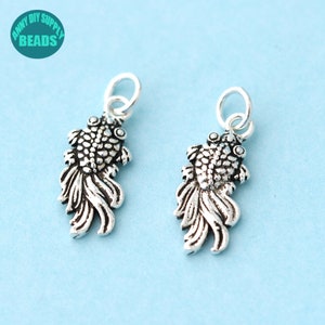S925 Solid Sterling Silver Fish Charm,Fish pendant,3D Fishes charm,fish pendant,fish jewelry Pendant