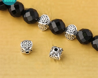 S925 Sterling Silver Lantern beads,Sterling Silver Spacer Beads,Metal Bead,Lotus flower Beads,Silver Spacer Beads