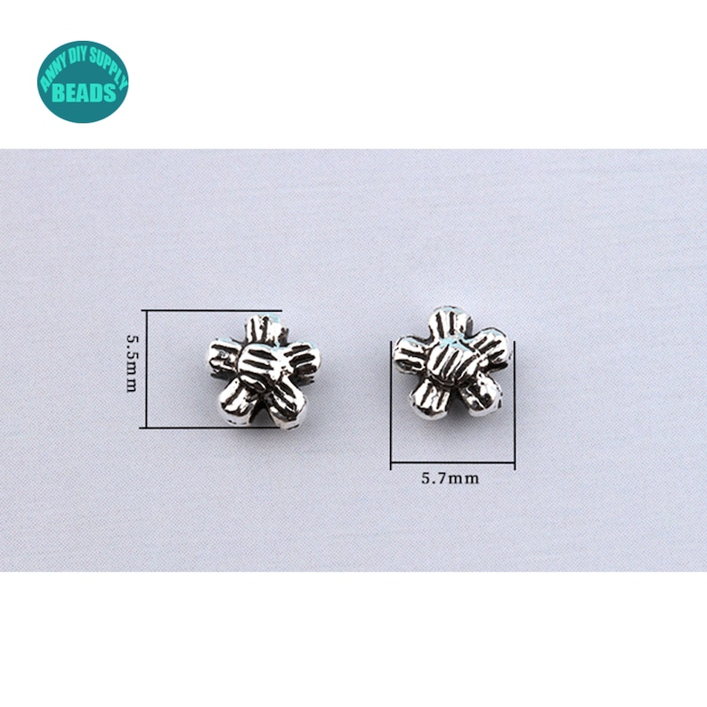 25102050PCS S925 Sterling Silver Space Beads,Flower Bead spacer,Sterling Silver Beads