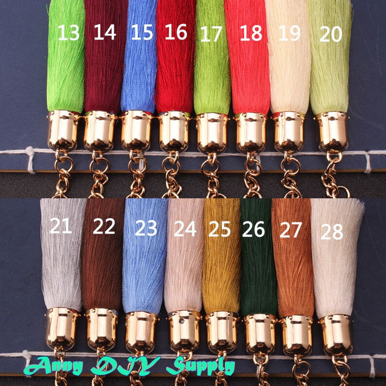 2pcs 8CM 60 Colors Metal Cap Thick Silk Tassel Thick Silk Rayon Tassel with rings,Jewellery Supply,Bag Tassel,Phone Case Tassel
