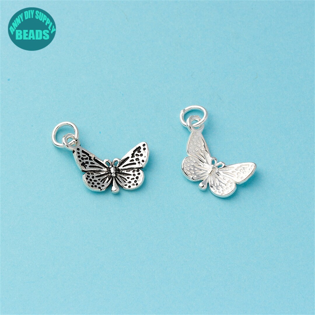 Sterlng Slver Mn Butterfly Charm .925 Sterlng Slver Wax Seal