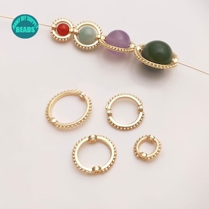 10/50PCS 14K Real Gold Plated Brass beads Circle Frame,for 4mm 6mm 8mm 10mm beads
