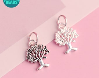 Ciondolo a forma di piccolo albero in argento Sterling S925: pendente con albero della vita