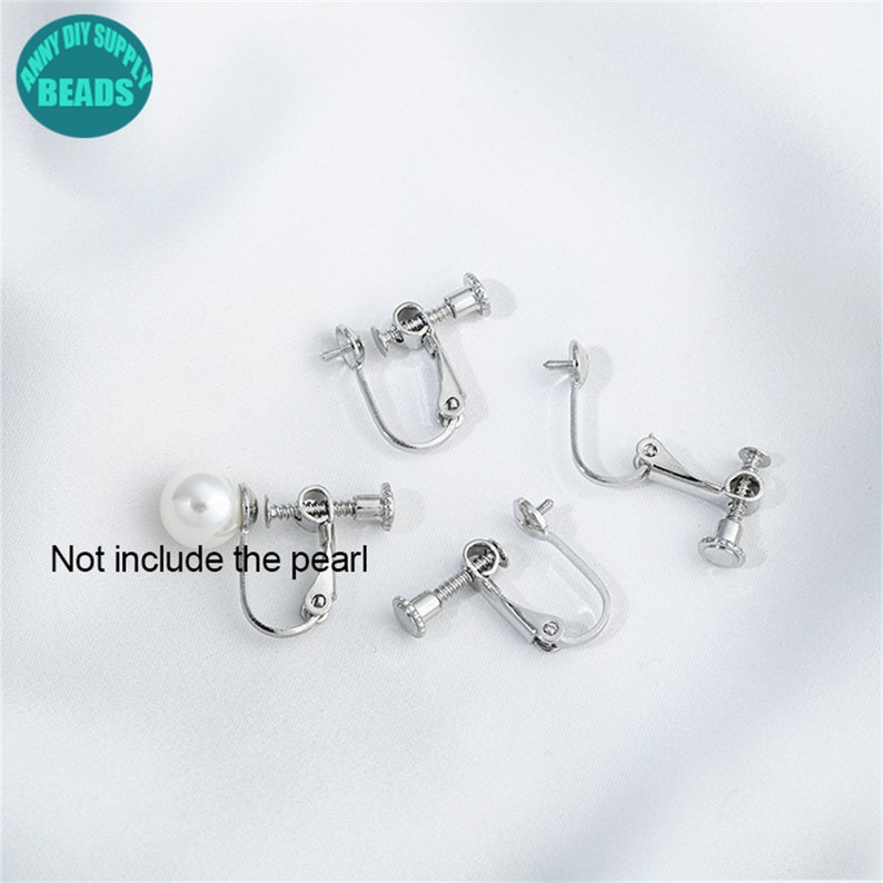 14K Real Gold Plated Brass Screw Back Earring Clips,Lever Back Earring Clips With Bails,Clip on earrings,No Piercing Earring Making Supply Platinum Gold Plated