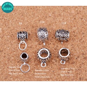 S925 Sterling Silver Bail Connector,Bead Bails,Silver Bead Bail,Charm Holder,Pendant Bails,Jewelry Bails image 4