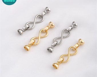 14K Real Gold Plated Brass Pearl Clasp,Infinite Connector Clasp,Buckle Clasp,DIY Jewelry Making Supply