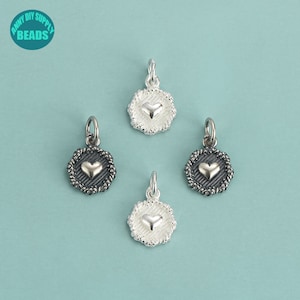 S925 Sterling Silber Herz Charm, kleine Silber Charms,Halsketten Anhänger, Armband Charm,Herz Anhänger,Herz Schmuck