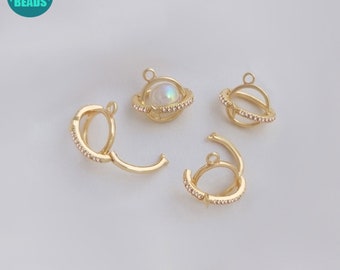 14K Real Gold Plated Brass Bead Holder,celestial jewelry Findings,celestial necklace pendant,Can Add beads