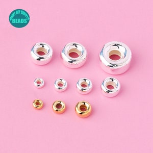 3mm-10mm S925 Sterling Silver Donut Beads,Spacer beads,Silver Rondelle beads