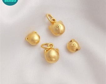 18k Matt Gold Plated Cat Charms,Animal Charm,Necklace Pendant,Necklace Charm,Bracelet Charm,Gold Charm,Cat Jewelry,Cat Lover Gift