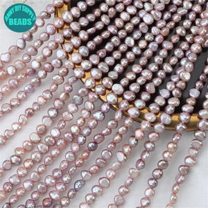 5-6mm Good Luster Natural Freshwater Pearl beads,Purple Pearl Beads,Natural Pearls,Nugget Pearls,Full Strand