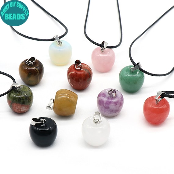 16x20mm Natural Gemstone Pendant,Apple Pendant,Gemstone Charm,Apple Necklace Pendant,Apple Charm
