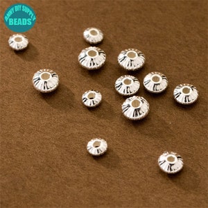S925 Sterling Silver Oblate beads,Bracelet Spacer Beads,S925 Sterling Silver beads,Silver Spacer Beads