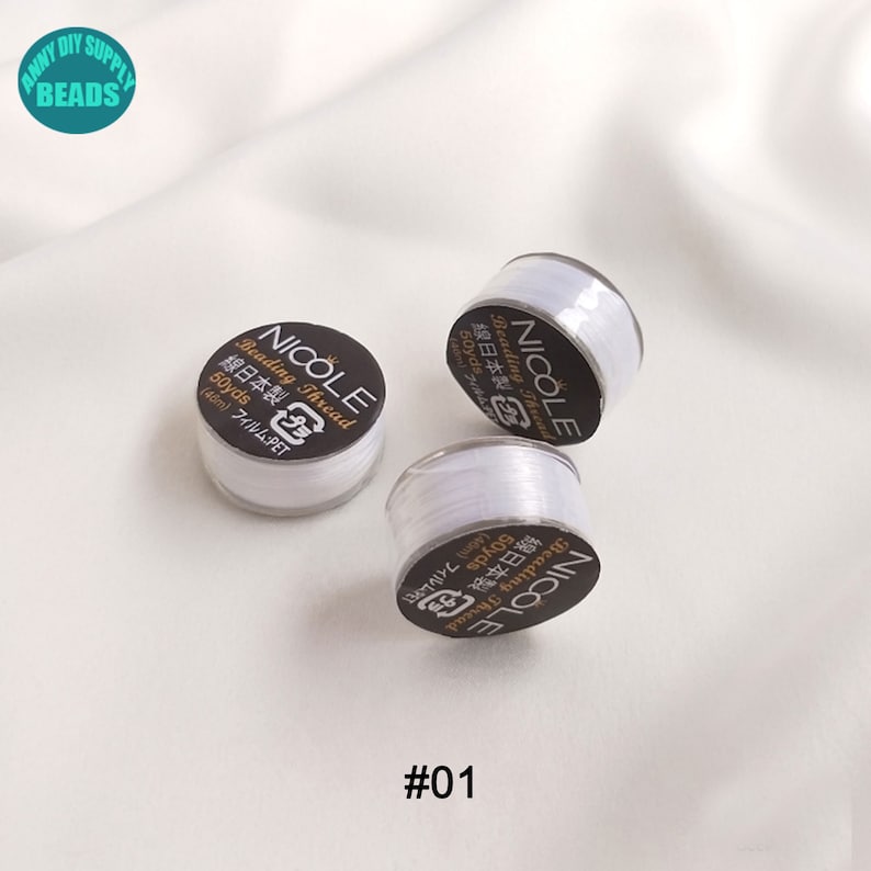 0,2 mm MIYUKI-tråd, nylontråd, liten spole, 50 yards/spole #01