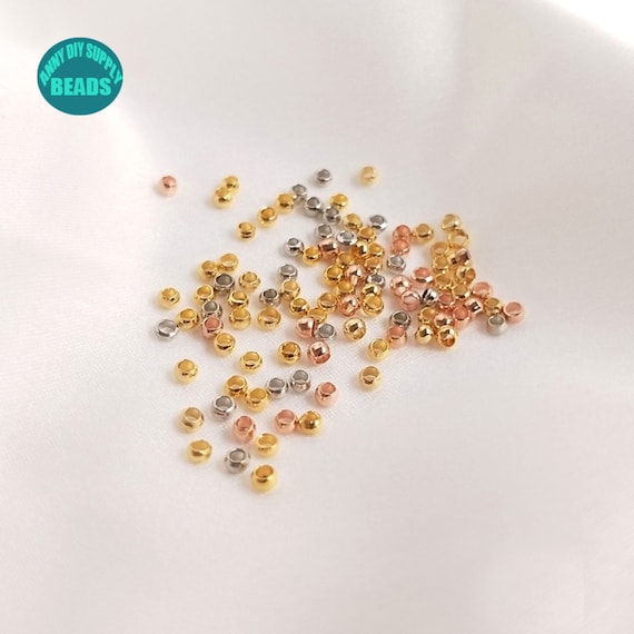 100PCS Gold Plated Crimp Beads,crimp Beads,jewelry Making Supply,2.0/2.5mm  