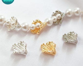14K Gold Plated Morning Glory Bead Caps: DIY Jewelry Charm