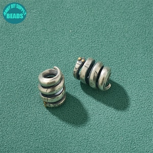 S925 Solid Sterling Silver Snake Beads,Cylinder Beads,Antique Silver Beads,Animal Beads,Chinese Zodiac Beads,Necklace Pendant,Focal Beads