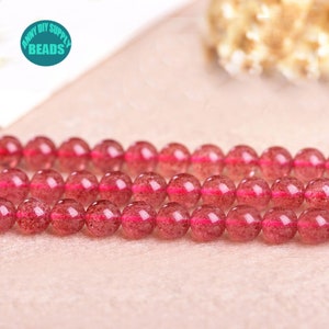 7A Grade Genuine Natural Strawberry Quartz Beads,top Grade Strawberry Gemstone beads,Round beads,40cm Full Strand 5mm-12mm beads
