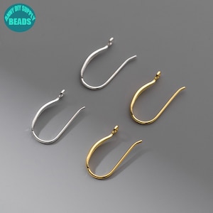 S925 Solid Sterling Silver Earring Hook,Sterling Silver Earring Hook,Earring Making supply,Jewelry Making Supply