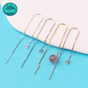 S925 Solid Sterling Silver Earring Threader Earrings with Bails,Dangle Earrings,Chain Earrings,Minimalist Earrings,Long Chain Earrings