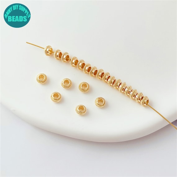 14K Real Gold Plated Brass Spacer Beads,2 Hole Spacers,pearl Bracelet  Spacers,pearl Necklace Spacer Beads,gold Spacers 