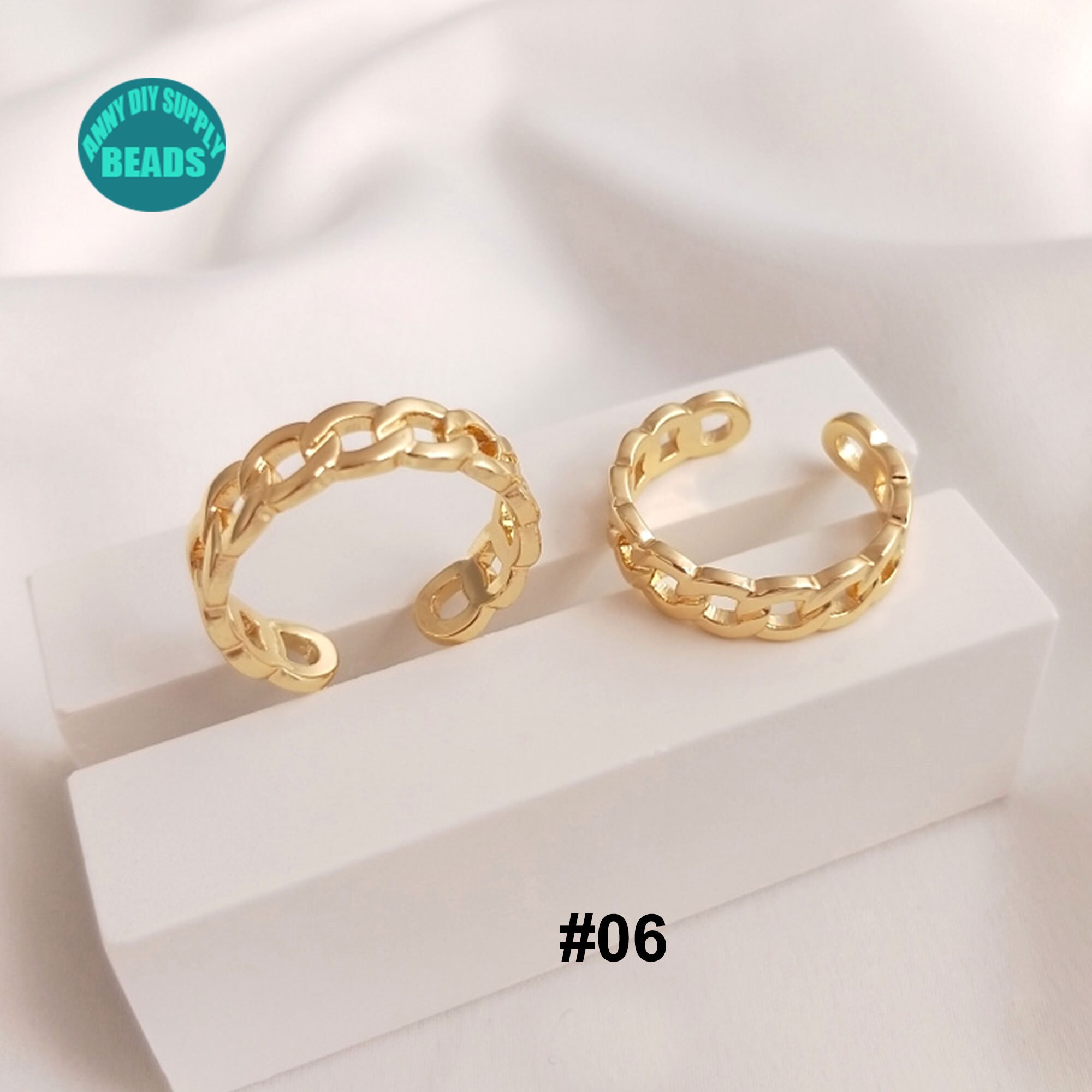 1PC 14K Real Gold Plated Brass Ringsgold Ringsopen Finger Etsy