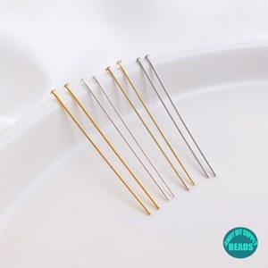 100 pezzi Spilli piatti in ottone placcato oro, spilli piatti placcati argento